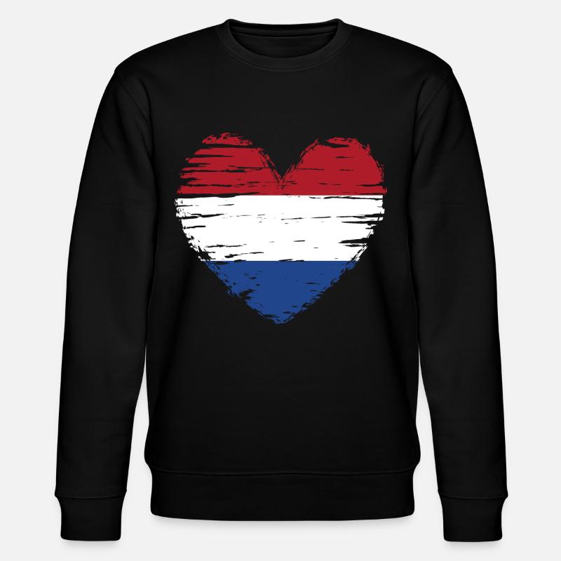 Pays-Bas coeur drapeau drapeau blason - Sweat bio CHANGER Stanley/Stella Unisexe - noir