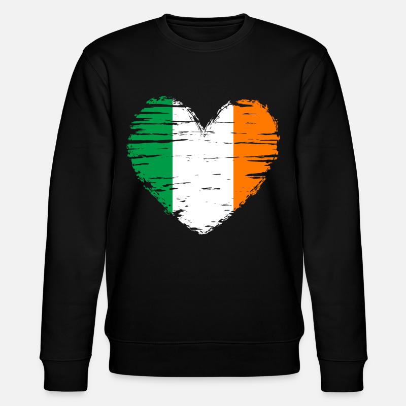 Irlande coeur drapeau blason - Sweat bio CHANGER Stanley/Stella Unisexe - noir