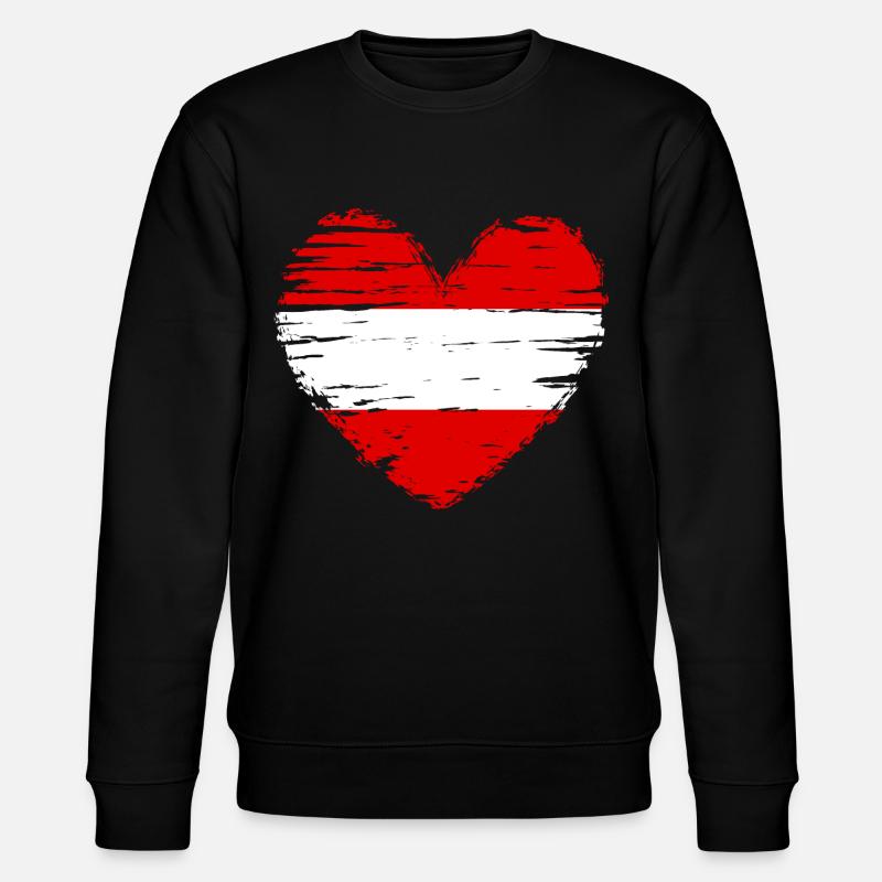 Autriche coeur drapeau drapeau blason - Sweat bio CHANGER Stanley/Stella Unisexe - noir