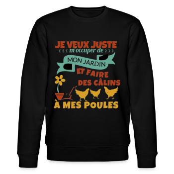 Mon Jardin et mes poules Cadeau - Sweat bio CHANGER Stanley/Stella Unisexe - noir - Devant - Nik (191cm) & Marisol (170cm)