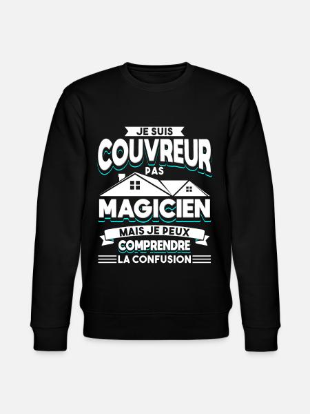 Couvreur Zingueur Humour - Sweat bio CHANGER Stanley/Stella Unisexe - noir