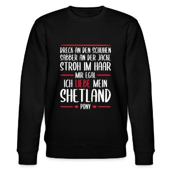 Shetland Pony Shetty Liebe Geschenk - Stanley/Stella Unisex Bio-Sweatshirt CHANGER  - Schwarz - Vorne - Nik (191cm) & Marisol (170cm)
