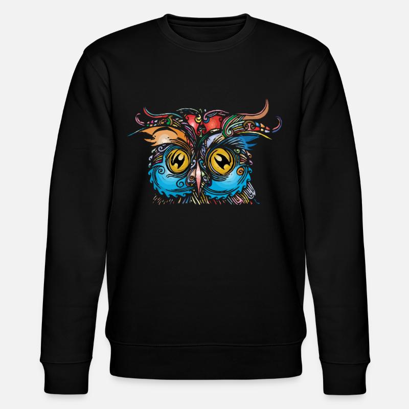 Eule - Stanley/Stella Unisex Bio-Sweatshirt CHANGER  - Schwarz