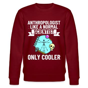 Forensic Anthropology Anthropologist - Stanley/Stella CHANGER Unisex Organic Sweatshirt - burgundy - Front - Nik (191cm) & Marisol (170cm)