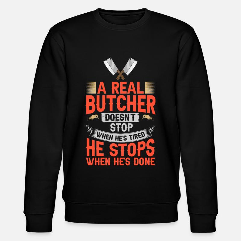 Slakter kjøttskjærer slakter slakterbutikk - Stanley/Stella CHANGER økologisk unisex-sweatshirt - svart
