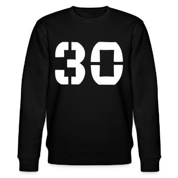 30 - Zahl - Geburtstag - Stanley/Stella Unisex Bio-Sweatshirt CHANGER  - Schwarz - Vorne - Nik (191cm) & Marisol (170cm)