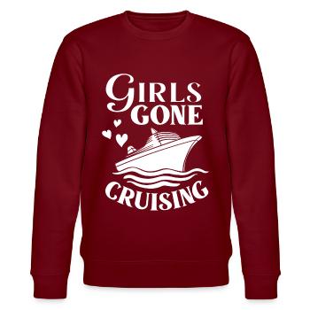 Kreuzfahrtschiff Reise Kreuzfahrt Kreuzfahrtreise - Stanley/Stella Unisex Bio-Sweatshirt CHANGER  - Burgunderrot - Vorne - Nik (191cm) & Marisol (170cm)