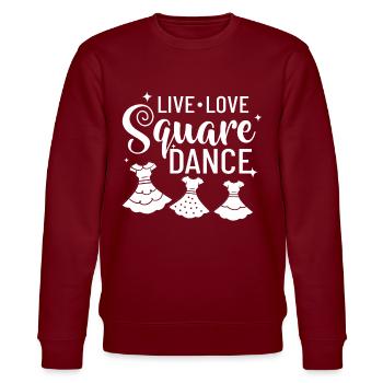 Square Dance Musik Caller Volkstanz Tänzer Usa - Stanley/Stella Unisex Bio-Sweatshirt CHANGER  - Burgunderrot - Vorne - Nik (191cm) & Marisol (170cm)