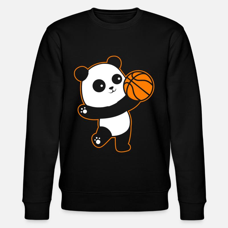 Panda Basketball Kinder - Stanley/Stella Unisex Bio-Sweatshirt CHANGER  - Schwarz