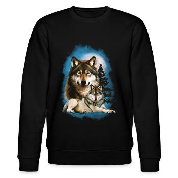 Lune du loup - Sweat bio CHANGER Stanley/Stella Unisexe - noir - Devant - Nik (191cm) & Marisol (170cm)
