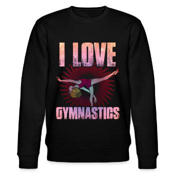 Gymnastik Mädchen Turnen Akrobatik - Stanley/Stella Unisex Bio-Sweatshirt CHANGER  - Schwarz - Vorne - Nik (191cm) & Marisol (170cm)