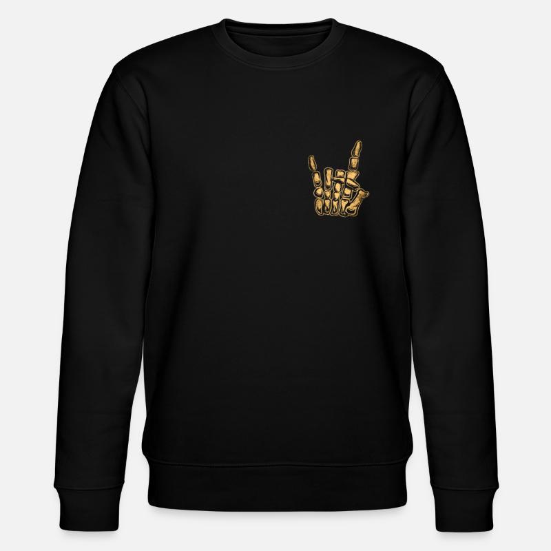 Skeleton Hand Rock and Roll - Stanley/Stella CHANGER Unisex Organic Sweatshirt - black