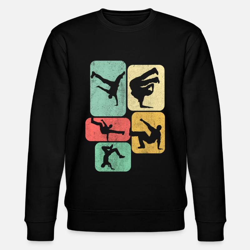 Retro Breakdance Breakdancer Dancing - Stanley/Stella CHANGER Unisex Organic Sweatshirt - black