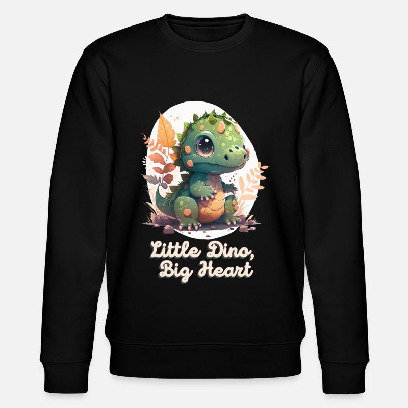 Petit Dino Grand Cœur - Sweat bio CHANGER Stanley/Stella Unisexe - noir