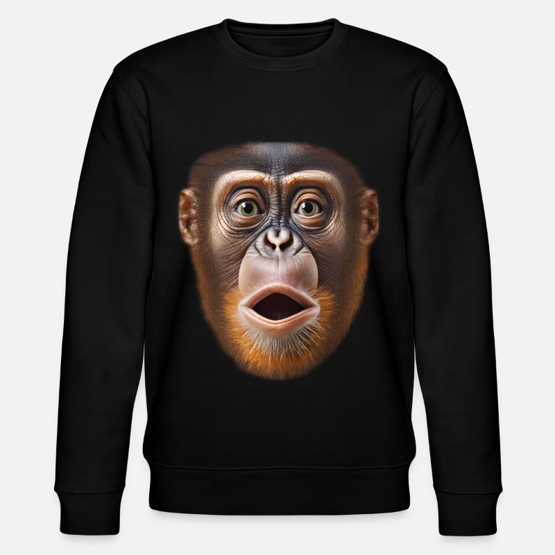 Funny Monkey T-Shirt - Stanley/Stella CHANGER Unisex Organic Sweatshirt - black