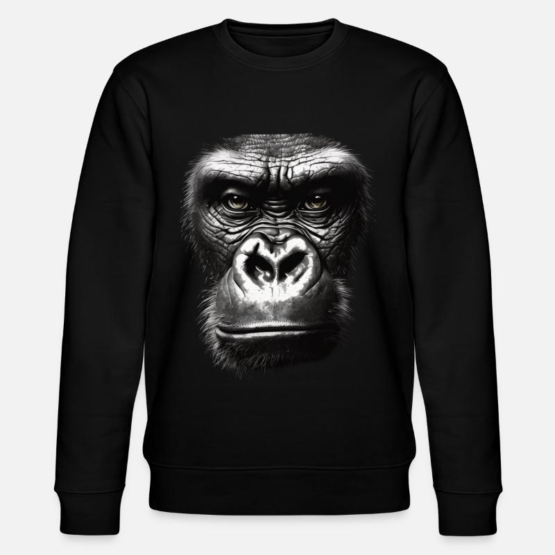 Funny Monkey T-Shirt - Stanley/Stella CHANGER Unisex Organic Sweatshirt - black
