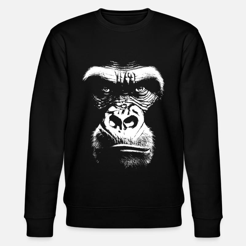 Funny Monkey T-Shirt - Stanley/Stella CHANGER Unisex Organic Sweatshirt - black