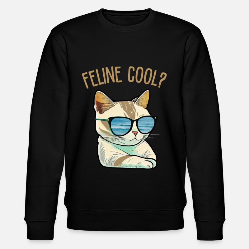 Feline Cool - Stanley/Stella CHANGER Unisex Organic Sweatshirt - black