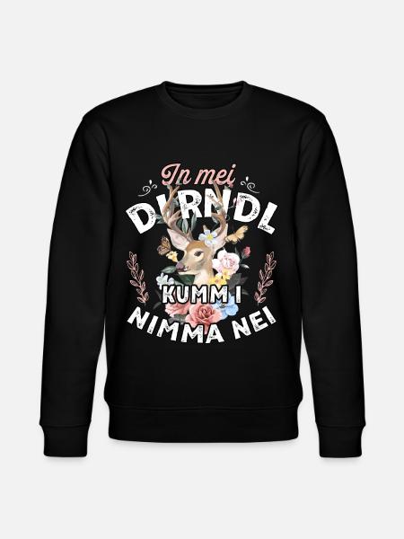 Trachtenshirt Damen Dirndl T-Shirt Tracht Outfit - Stanley/Stella Unisex Bio-Sweatshirt CHANGER - Schwarz