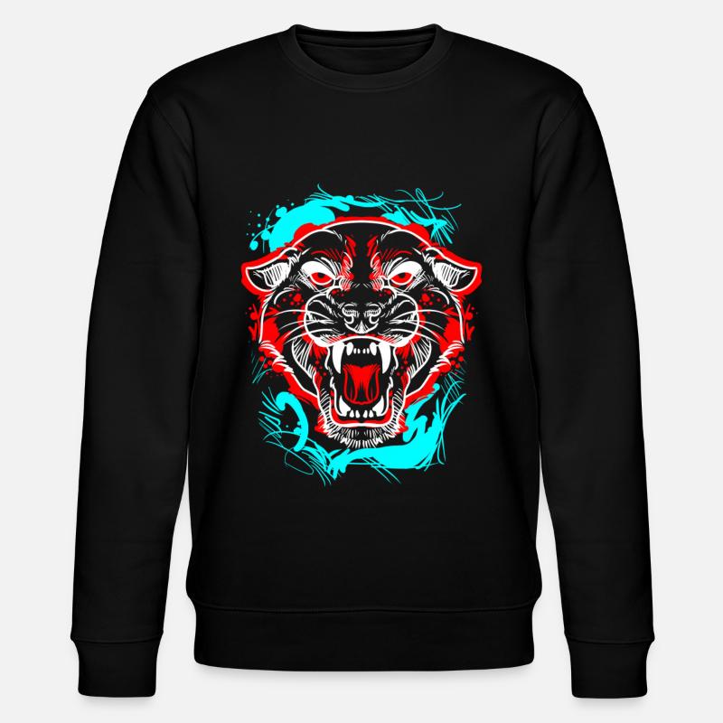 L.Gor Tiger - Stanley/Stella Unisex Bio-Sweatshirt CHANGER  - Schwarz