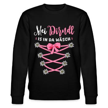 Trachtenshirt Damen Trachten T-Shirt Dirndl Ersatz - Stanley/Stella Unisex Bio-Sweatshirt CHANGER  - Schwarz - Vorne - Nik (191cm) & Marisol (170cm)