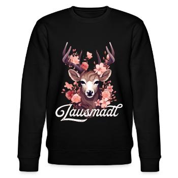 Mädchen Lausmadl T-Shirt Damen Trachtenshirt Kind - Stanley/Stella Unisex Bio-Sweatshirt CHANGER  - Schwarz - Vorne - Nik (191cm) & Marisol (170cm)