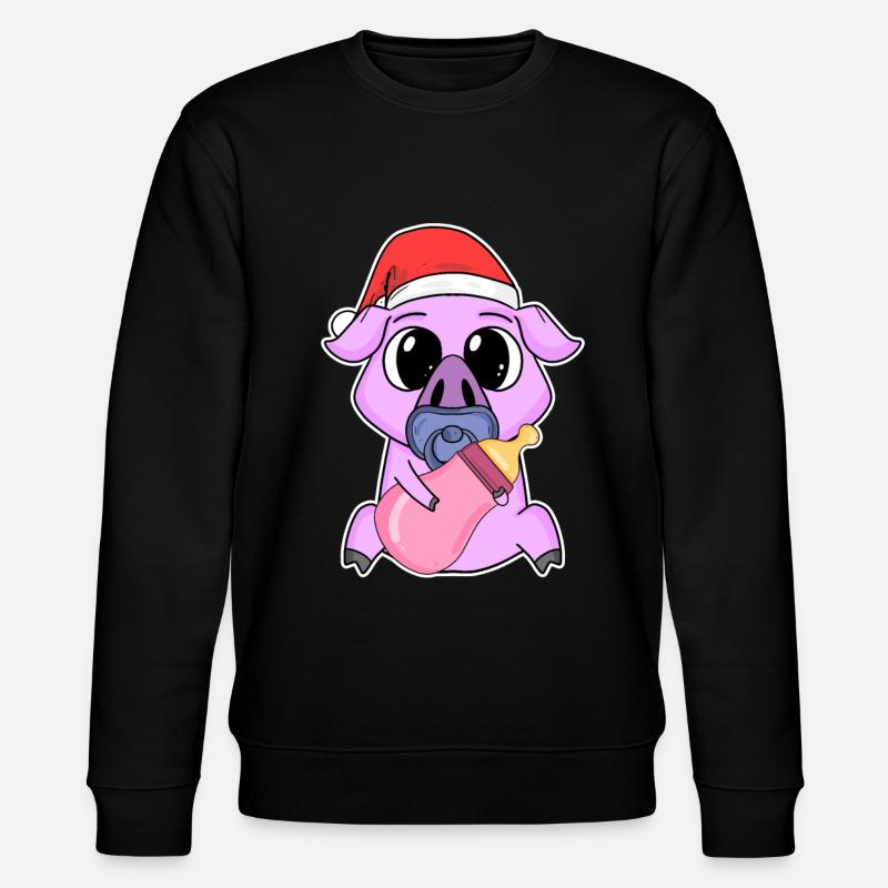 Cochon bébé Noël - Sweat bio CHANGER Stanley/Stella Unisexe - noir