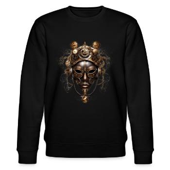Victorian Steampunk Mask - Stanley/Stella CHANGER Unisex Organic Sweatshirt - black - Front - Nik (191cm) & Marisol (170cm)