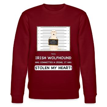 Irish Wolfhound Mugshot - Stanley/Stella Unisex Bio-Sweatshirt CHANGER  - Burgunderrot - Vorne - Nik (191cm) & Marisol (170cm)