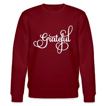 Danke - Stanley/Stella Unisex Bio-Sweatshirt CHANGER  - Burgunderrot - Vorne - Nik (191cm) & Marisol (170cm)