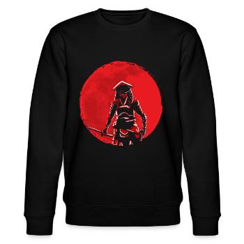 Samurai Blutmond Rüstung Schwert Krieger Kampf - Stanley/Stella Unisex Bio-Sweatshirt CHANGER  - Schwarz - Vorne - Nik (191cm) & Marisol (170cm)