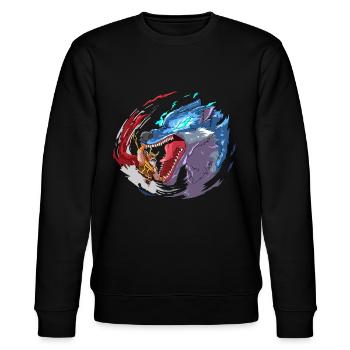 Viking Fenrir God Wolves Nordic Mythology Battle - Stanley/Stella CHANGER Unisex Organic Sweatshirt - black - Front - Nik (191cm) & Marisol (170cm)