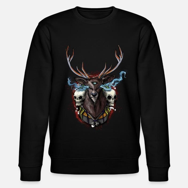 Hirsch - BONE SQL PRY - Stanley/Stella Unisex Bio-Sweatshirt CHANGER  - Schwarz