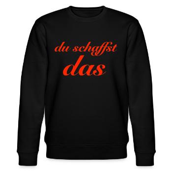 du schaffst das - Stanley/Stella Unisex Bio-Sweatshirt CHANGER  - Schwarz - Vorne - Nik (191cm) & Marisol (170cm)