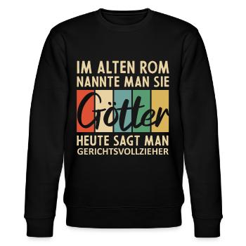 Lustige Gerichtsvollzieher Sprüche - Stanley/Stella Unisex Bio-Sweatshirt CHANGER  - Schwarz - Vorne - Nik (191cm) & Marisol (170cm)