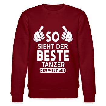 Tänzer Spruch - Stanley/Stella Unisex Bio-Sweatshirt CHANGER  - Burgunderrot - Vorne - Nik (191cm) & Marisol (170cm)