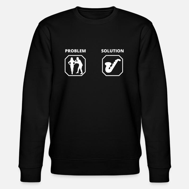 PROBLEM SOLUTION SAXOPHON - Stanley/Stella Unisex Bio-Sweatshirt CHANGER - Schwarz