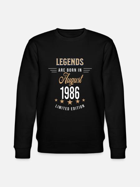 Legends are born in August 1986 - Stanley/Stella CHANGER Unisex Organic Sweatshirt - black