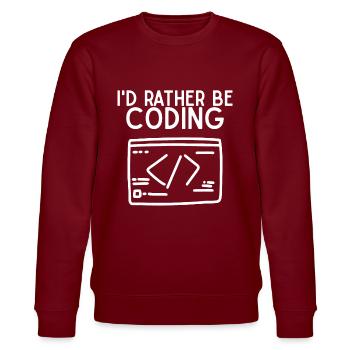 Je préfère coder - Sweat bio CHANGER Stanley/Stella Unisexe - bordeaux - Devant - Nik (191cm) & Marisol (170cm)