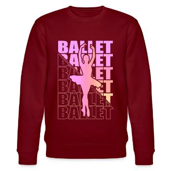 Ballett, Ballerina, Girl, Mädchen, Tanzen - Stanley/Stella Unisex Bio-Sweatshirt CHANGER  - Burgunderrot - Vorne - Nik (191cm) & Marisol (170cm)