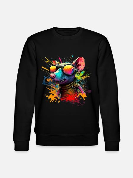 Coole Stadt-Ratte - Stanley/Stella Unisex Bio-Sweatshirt CHANGER  - Schwarz