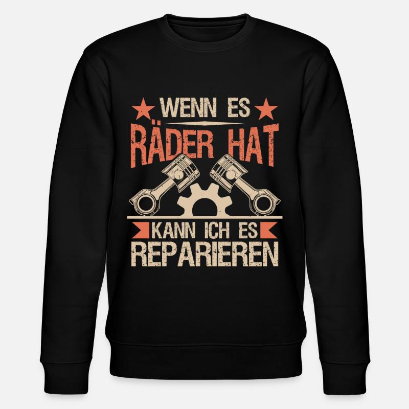 Autoschrauber Geschenke Mechaniker KFZ - Stanley/Stella Unisex Bio-Sweatshirt CHANGER  - Schwarz