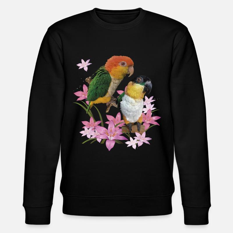 Der orangeköpfige Caique - Stanley/Stella Unisex Bio-Sweatshirt CHANGER  - Schwarz