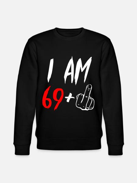 70th birthday middle finger - Stanley/Stella CHANGER Unisex Organic Sweatshirt - black