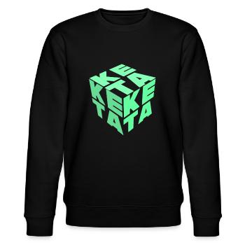 Keta Ketamin Rave Techno Electro Party - Stanley/Stella Unisex Bio-Sweatshirt CHANGER  - Schwarz - Vorne - Nik (191cm) & Marisol (170cm)