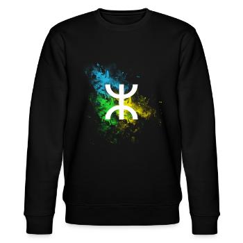 Amazigh - Stanley/Stella Unisex Bio-Sweatshirt CHANGER  - Schwarz - Vorne - Nik (191cm) & Marisol (170cm)