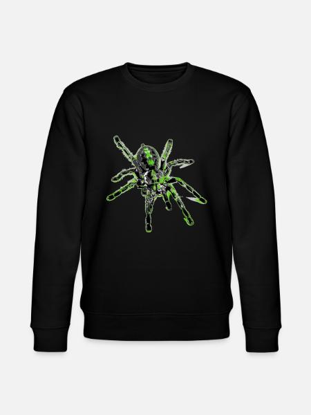 Tiger spider green, spider - Stanley/Stella CHANGER Unisex Organic Sweatshirt - black