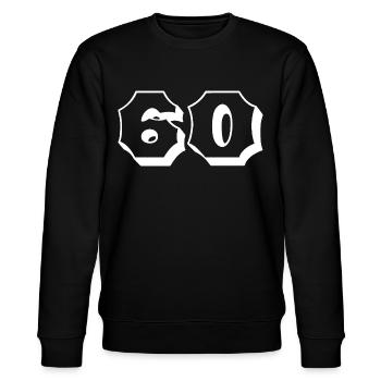 Numéro 60 ans d’anniversaire Félicitations - Sweat bio CHANGER Stanley/Stella Unisexe - noir - Devant - Nik (191cm) & Marisol (170cm)