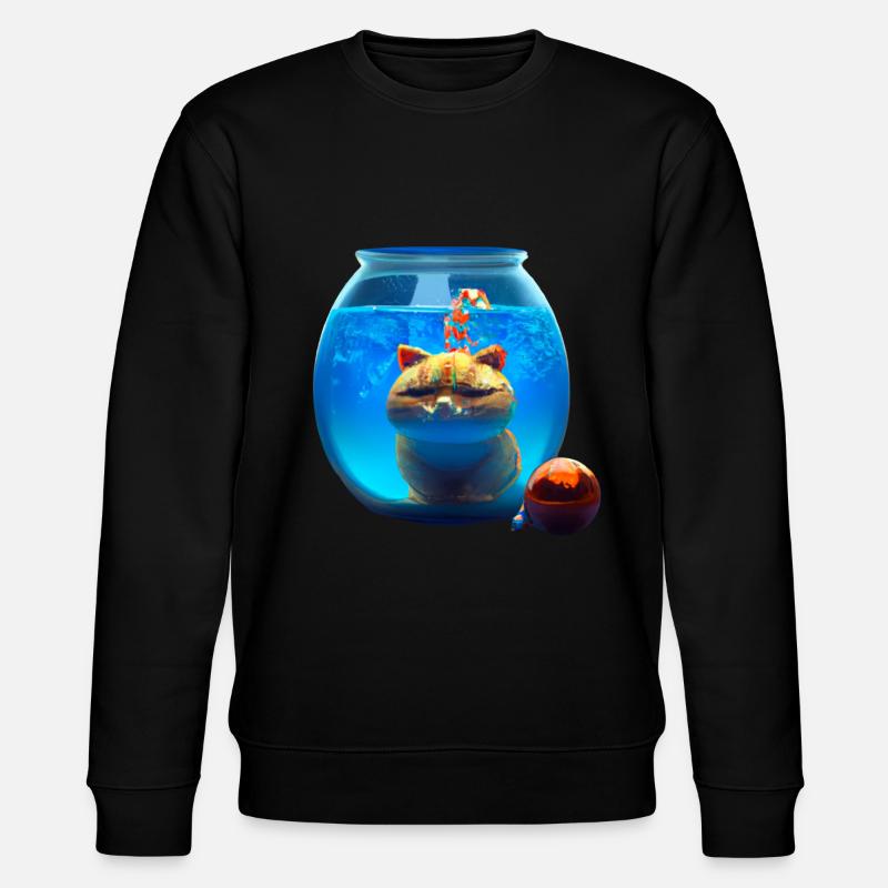 Christmas cat in a fishbowl - Stanley/Stella CHANGER Unisex Organic Sweatshirt - black