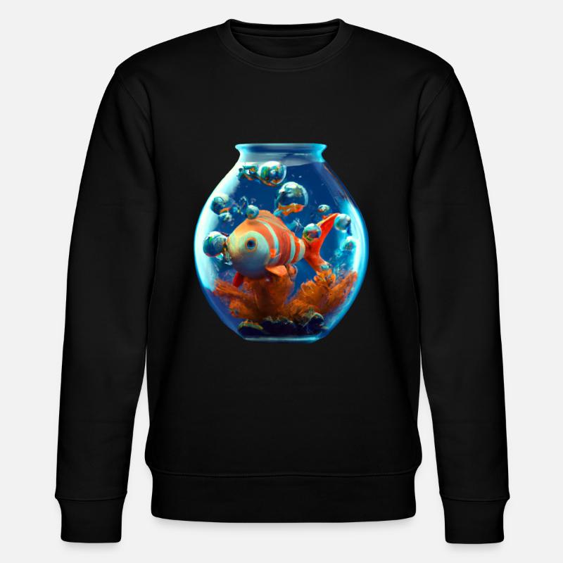 Goldfish in a fishbowl - Stanley/Stella CHANGER Unisex Organic Sweatshirt - black